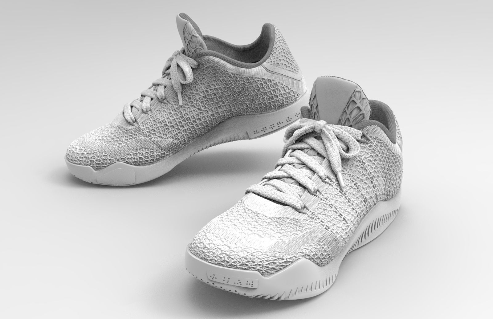 black-and-white-nike -kobe-basketball shoes 3D print model_7