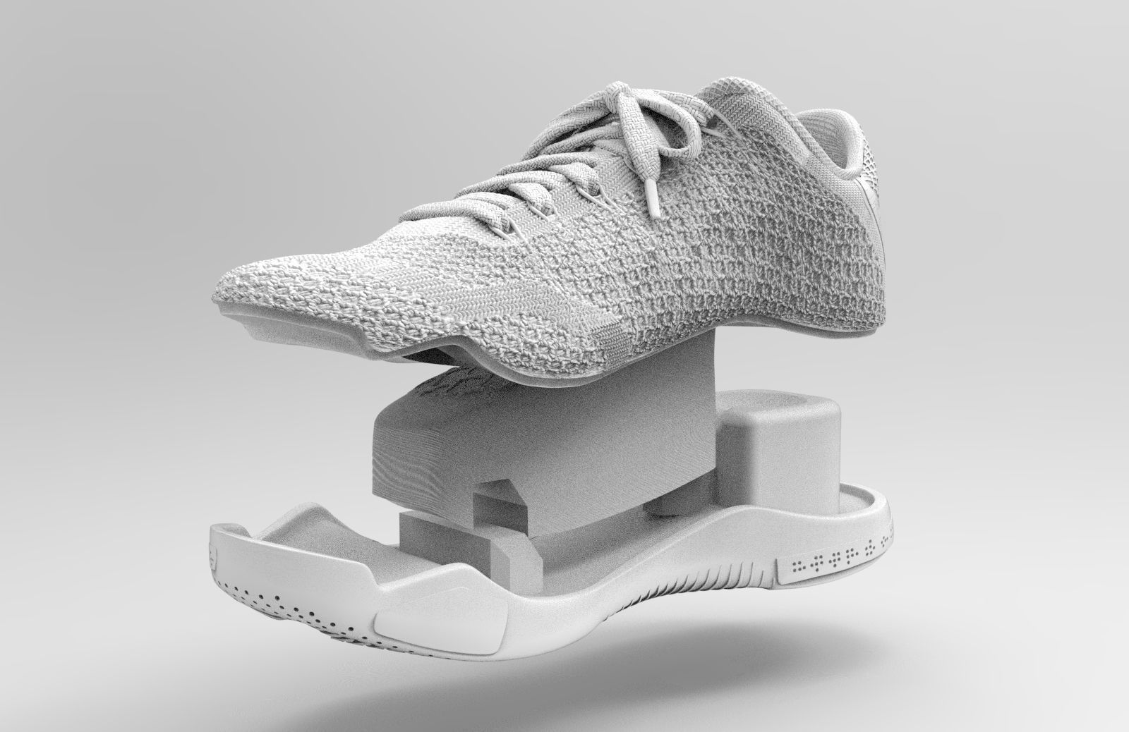 black-and-white-nike -kobe-basketball shoes 3D print model_4