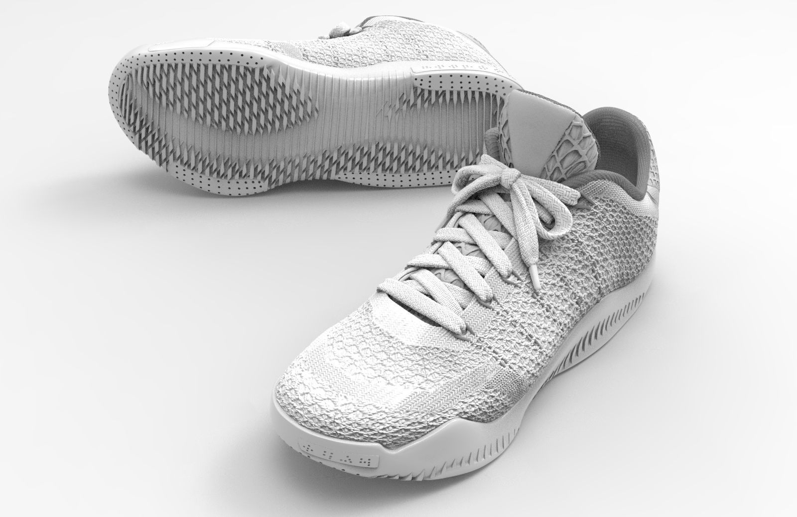 black-and-white-nike -kobe-basketball shoes 3D print model_6