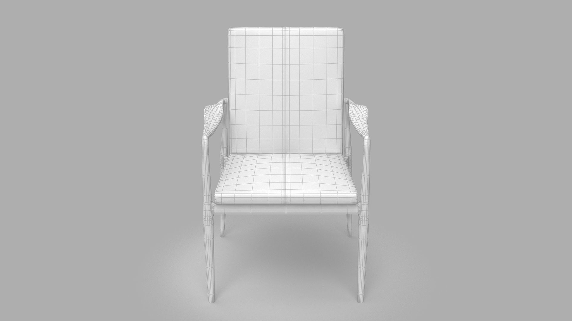 armchair chair with wooden legs 3D model_4