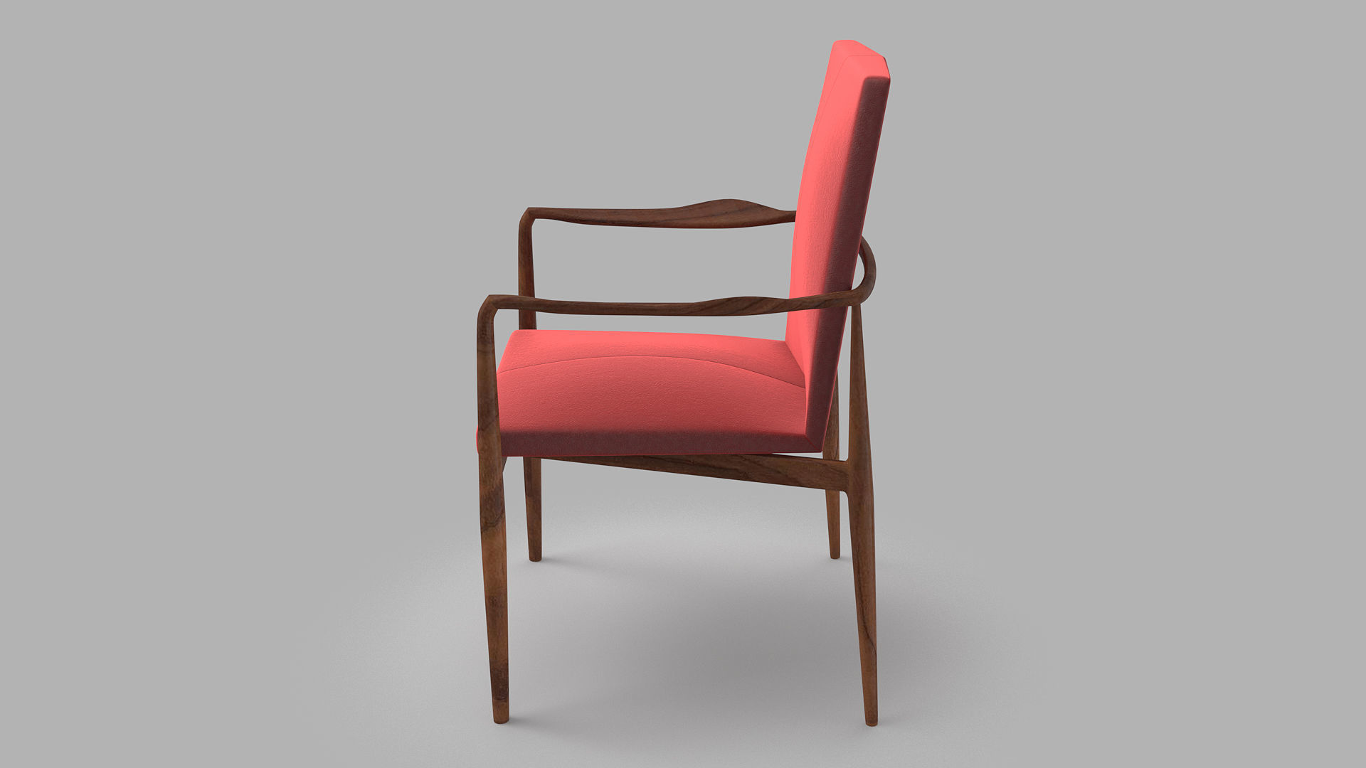 armchair chair with wooden legs 3D model_3
