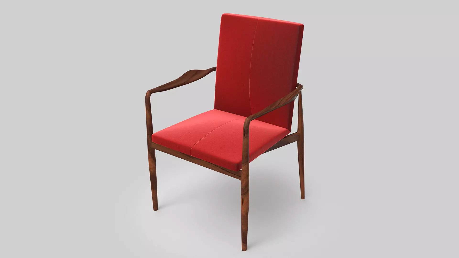 armchair chair with wooden legs 3D model_0