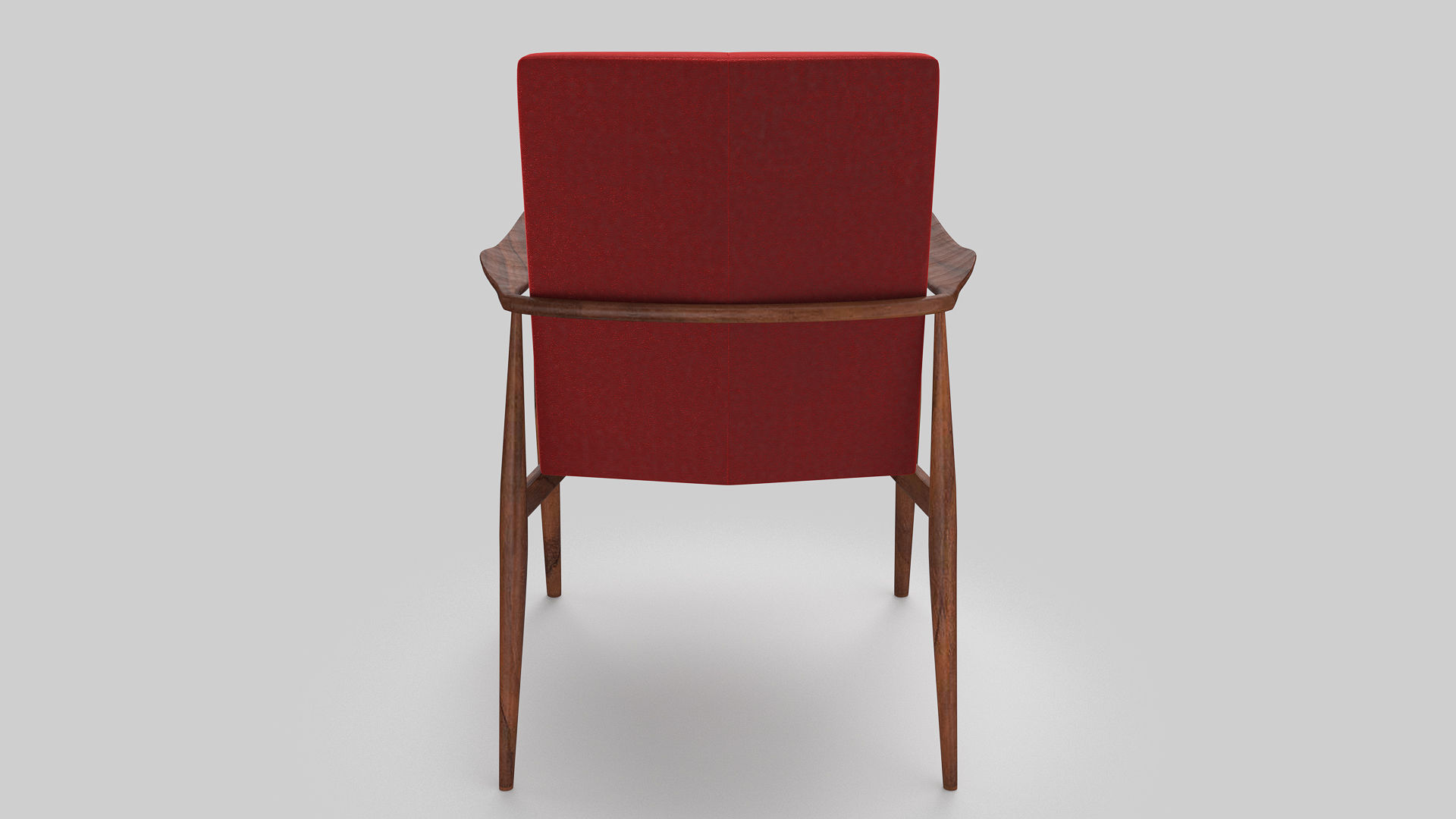 armchair chair with wooden legs 3D model_2