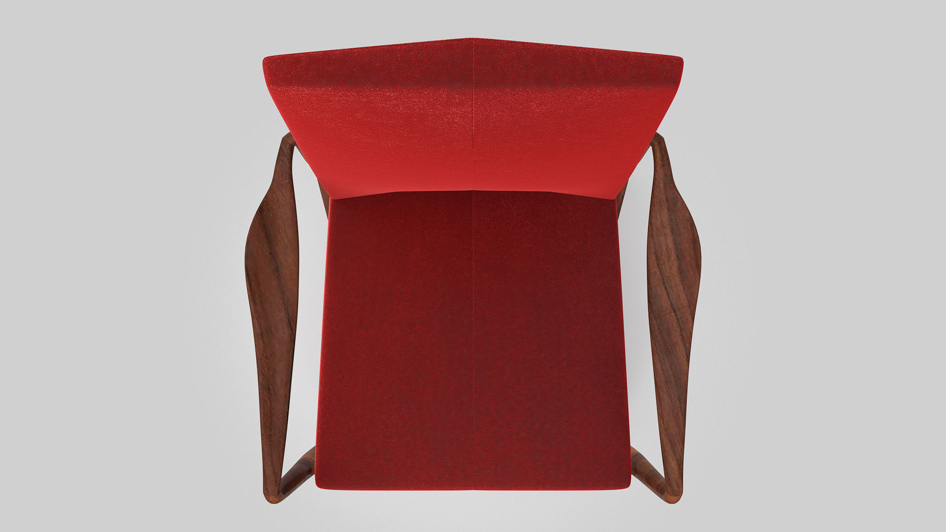 armchair chair with wooden legs 3D model_1