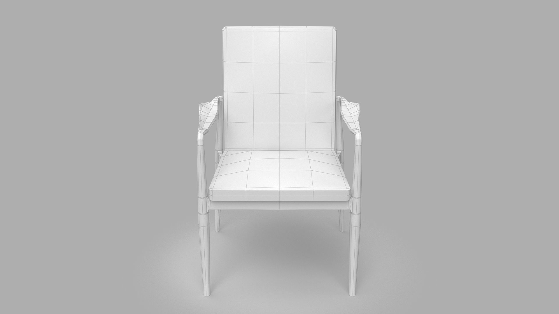 armchair chair with wooden legs 3D model_5