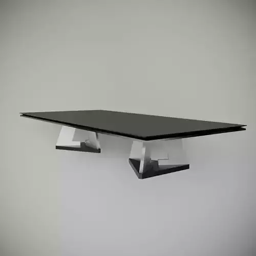 Table glass with metal legs 3D model