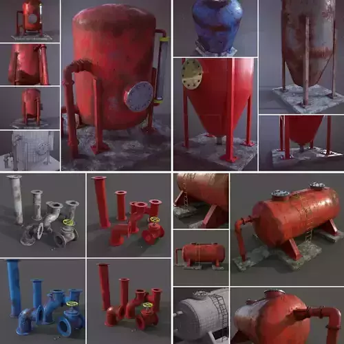 Pipes and Containers Mega Pack 3D Model Collection