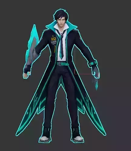 AsianGameCharacter character wearing suit and holding sword