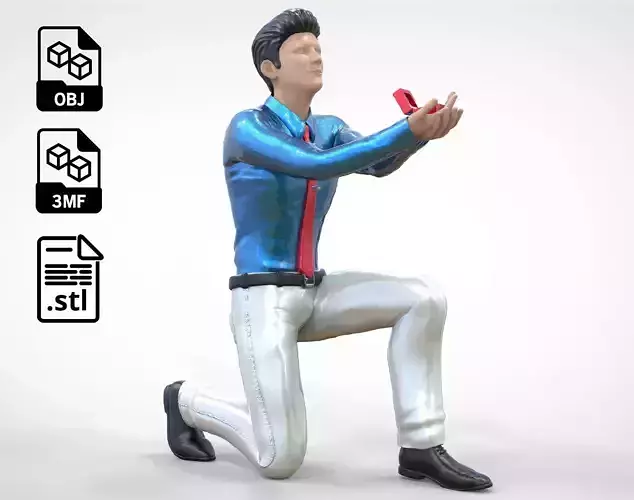 Man Proposing to a woman on one knee 3D print model