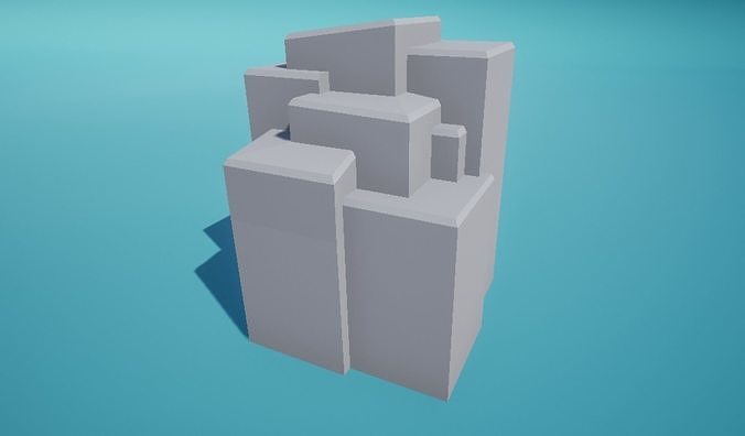 Rock Face Grey Low-poly 3D model