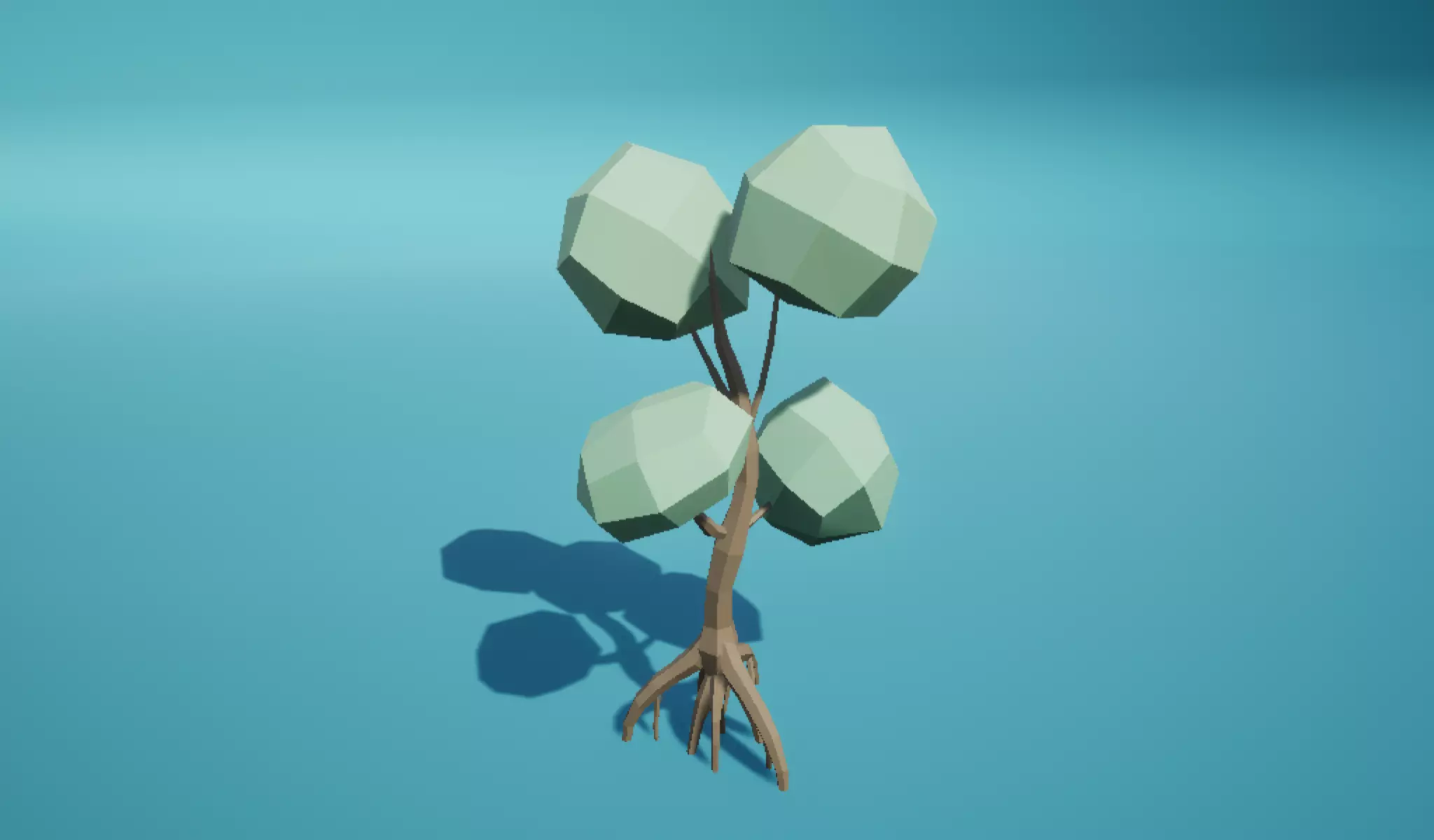 Tree Mangrove Low-poly 3D model_0
