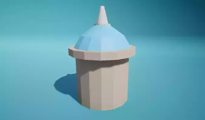 Dome 16sided Plain Dome Low-poly 3D model