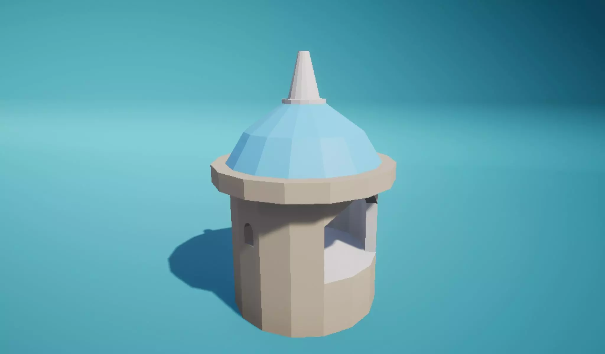 Dome 16sided Horned Walkthrough Low-poly 3D model