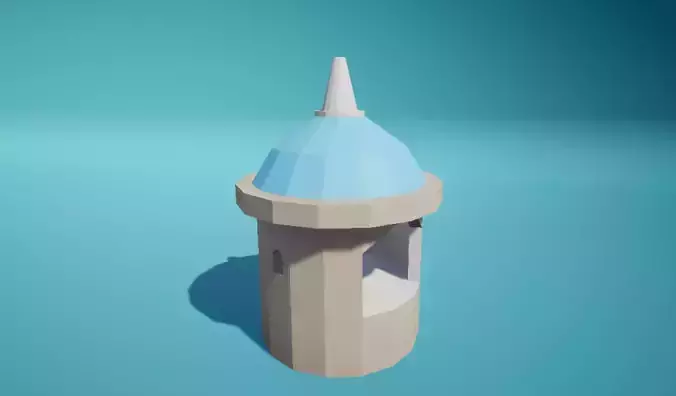 Dome 16sided Horned Walkthrough Low-poly 3D model