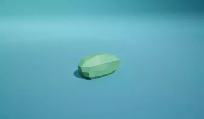 Bush1 polygonal rock Low-poly 3D model