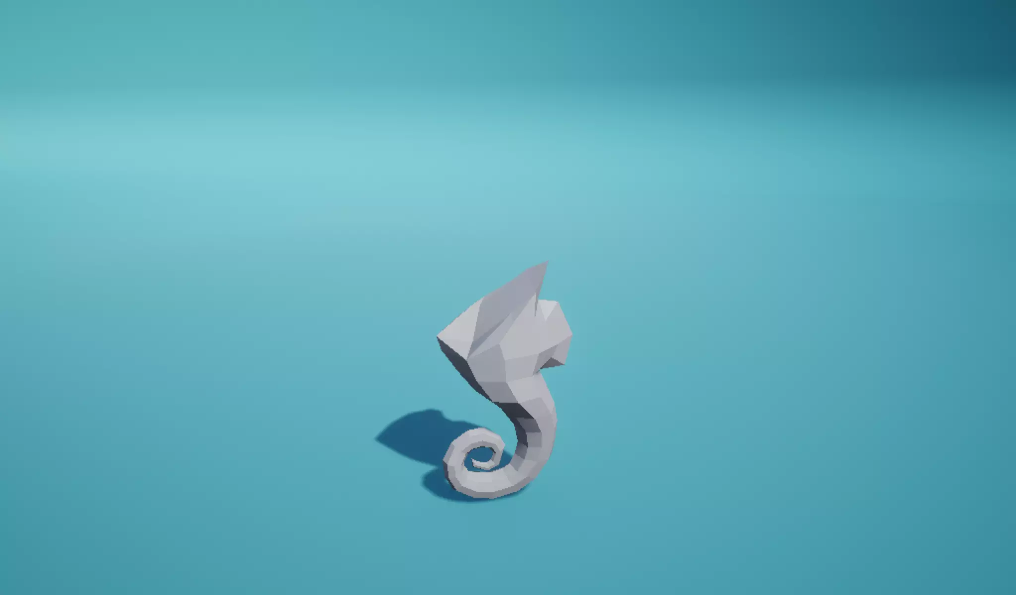 Statue Seahorse Ruined Low-poly 3D model_0