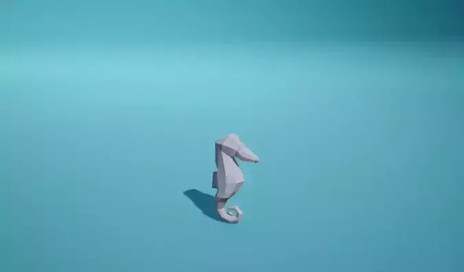 Seahorse Statue Decoration Free low-poly 3D model