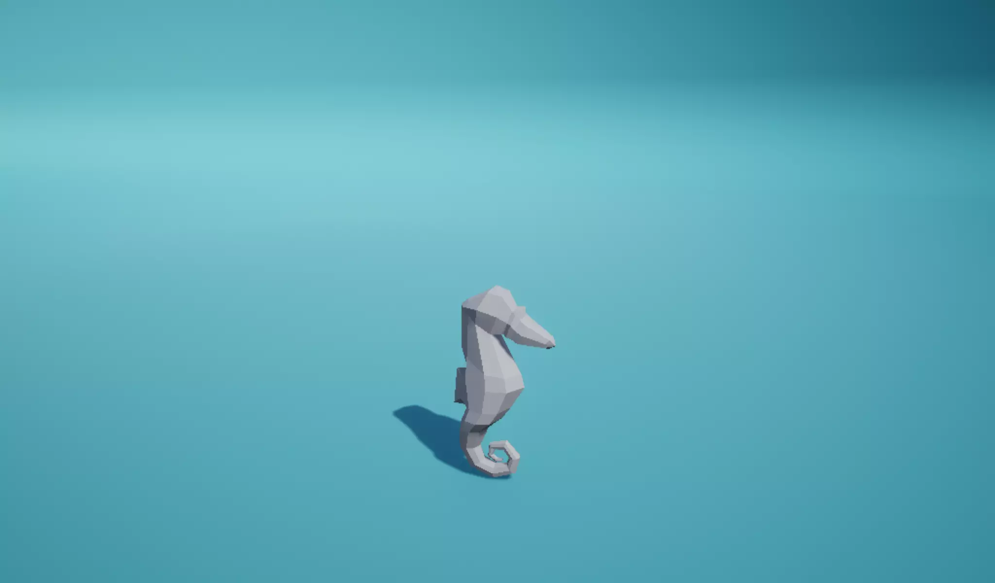  Seahorse Statue Decoration Free low-poly 3D model_0