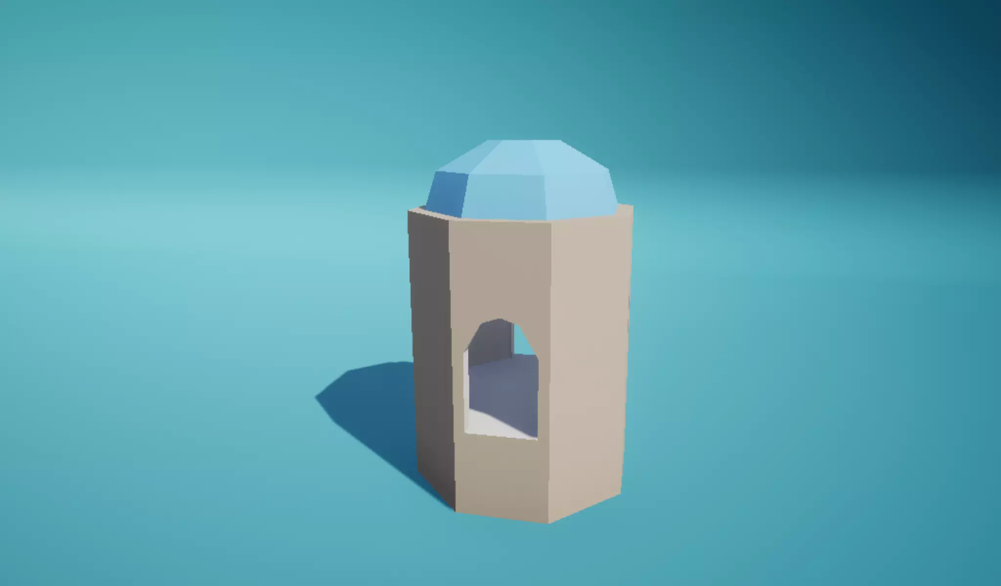 Dome 8Sided Simple Free low-poly 3D model