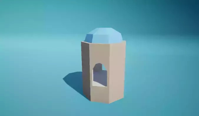 Dome 8Sided Simple Free low-poly 3D model