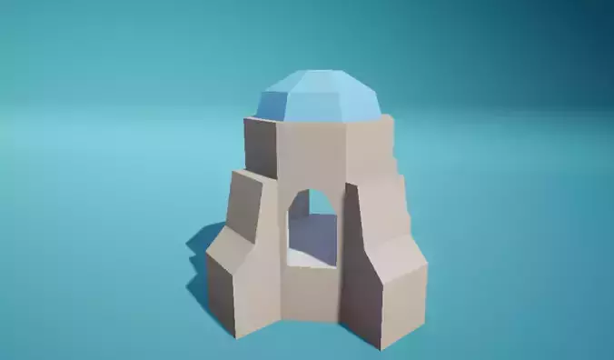 Dome 8sided Stilted Walkthrough Low-poly 3D model