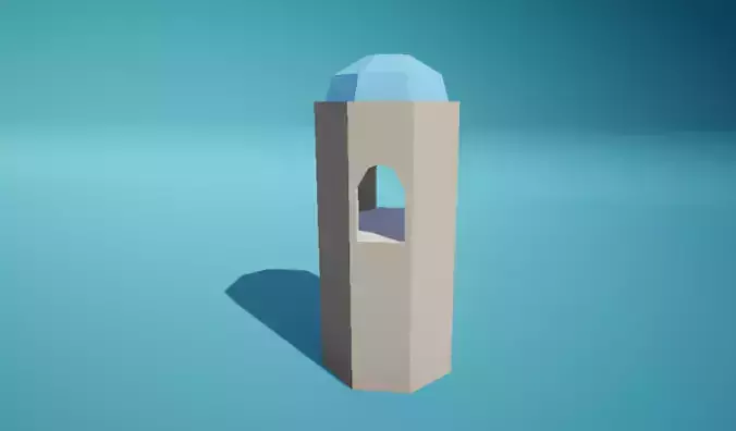 Dome 8sided Tall with Doorway Low-poly 3D model
