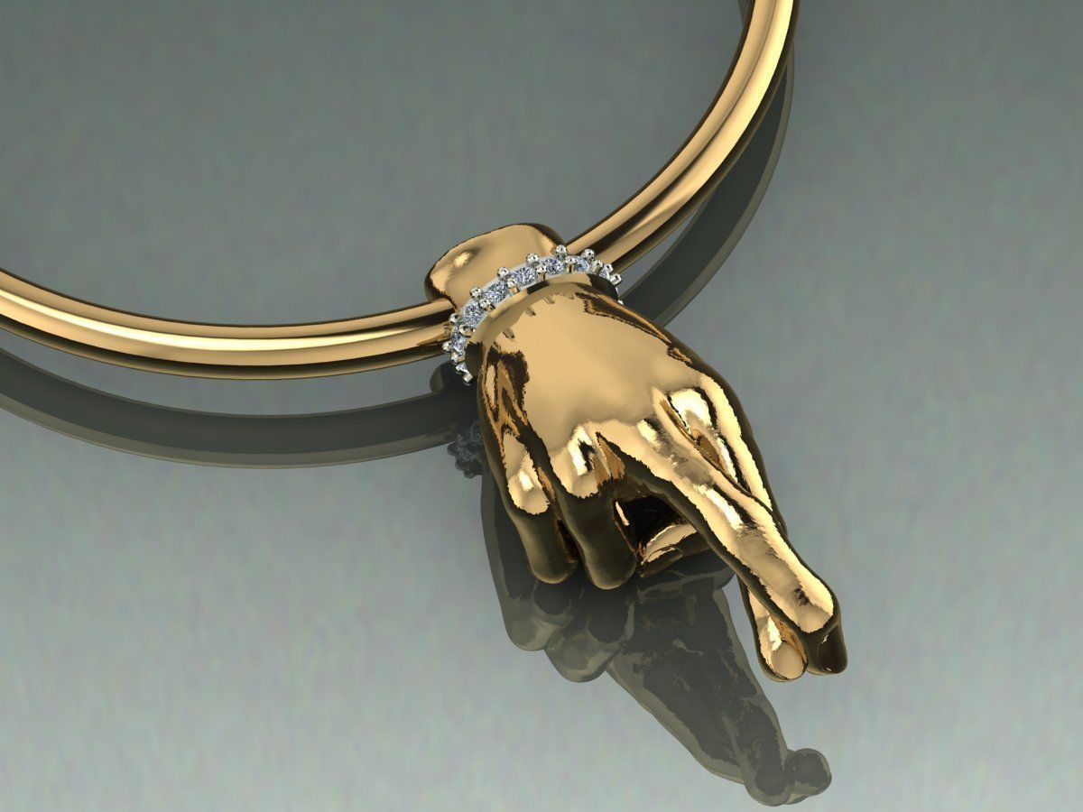 human hand pendant 3D print model_1
