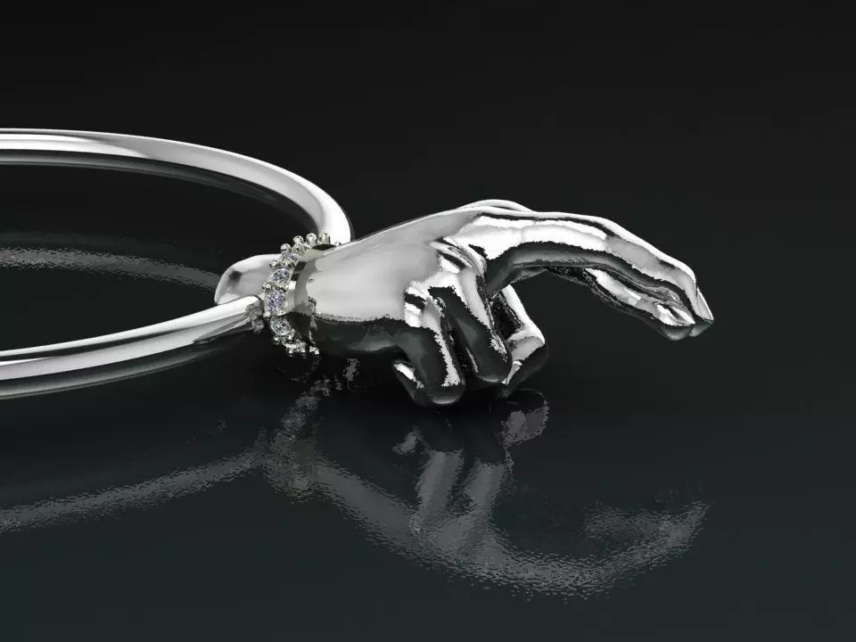 human hand pendant 3D print model_0