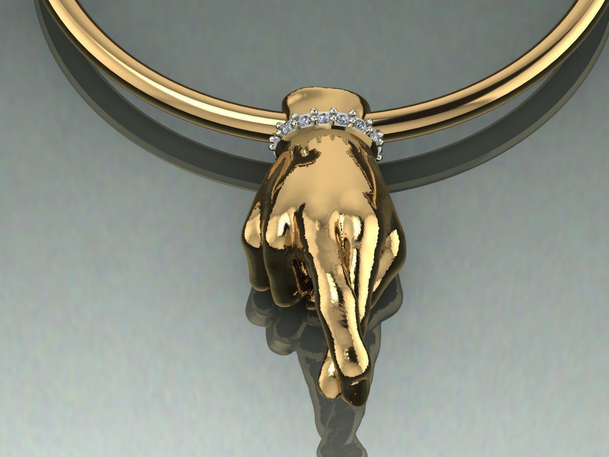human hand pendant 3D print model_2