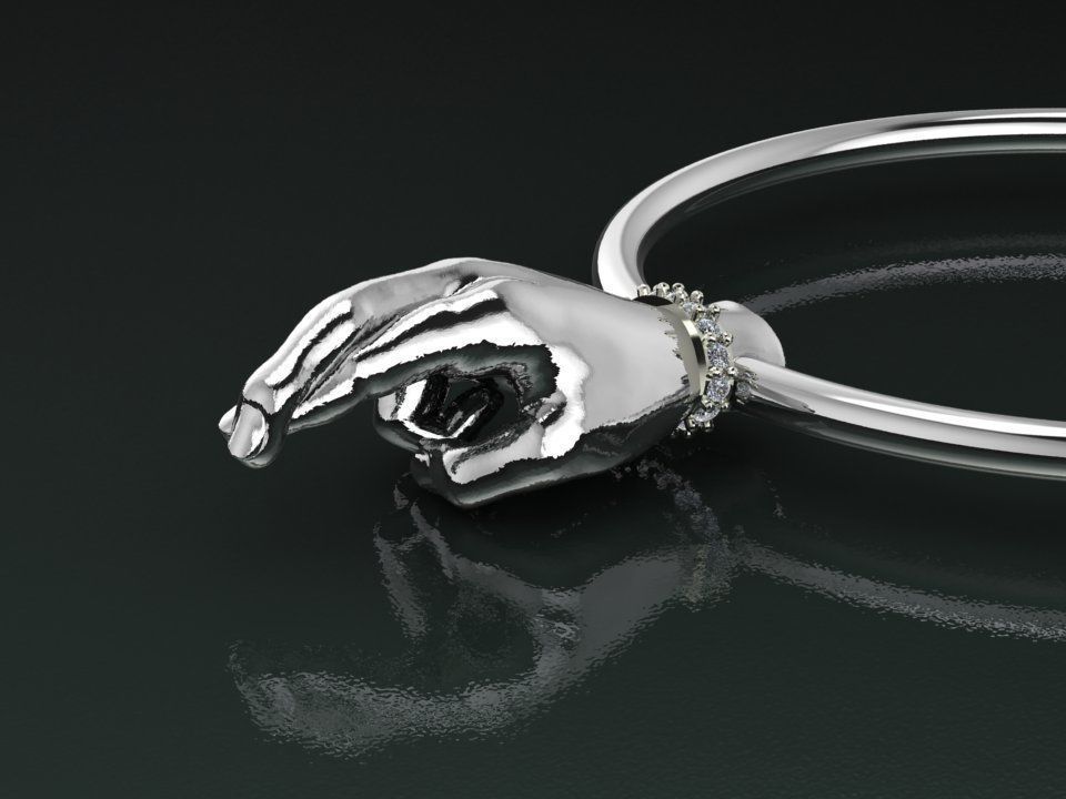 human hand pendant 3D print model_3