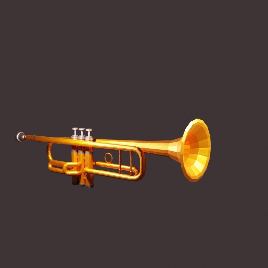 Basic Trumpet Low-poly 3D model_3