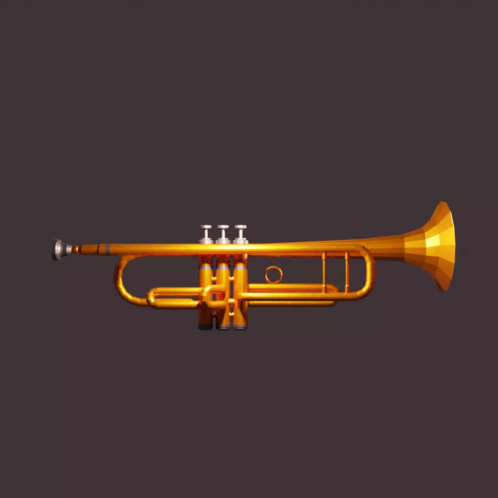 Basic Trumpet Low-poly 3D model_0