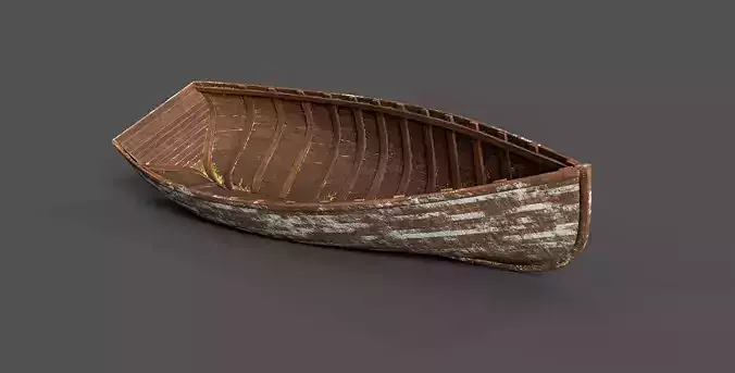 Beached Old Wooden Boat