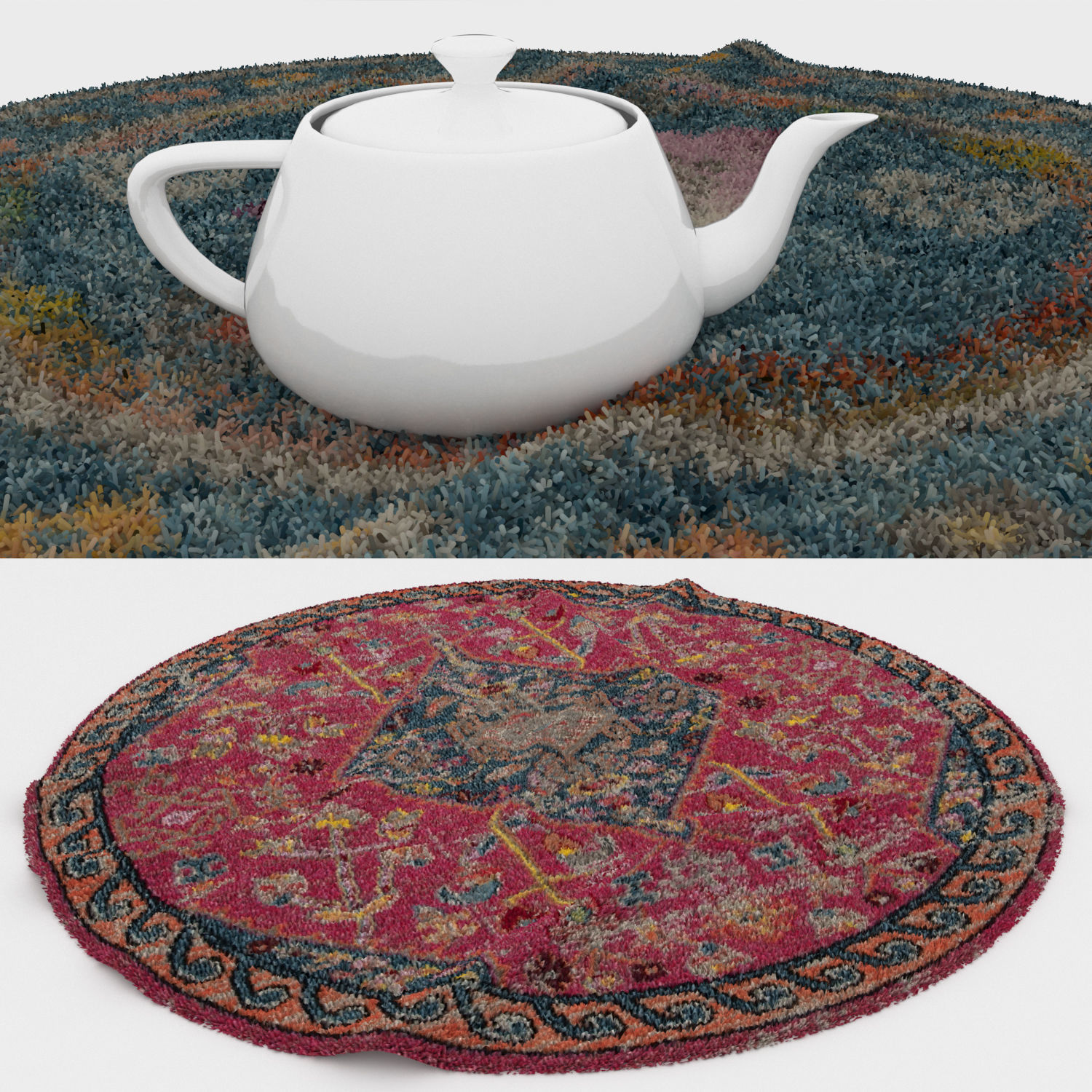 Round Rug Set 181 3D model_2