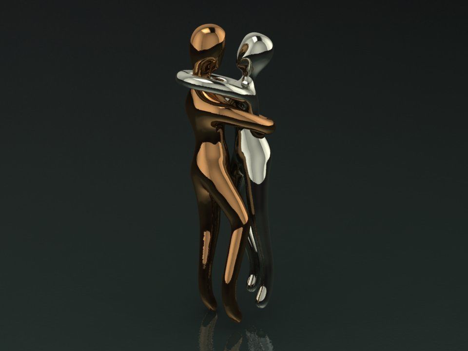 Hug pendant 3D print model_1