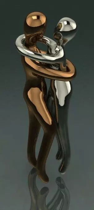 Hug pendant 3D print model_0