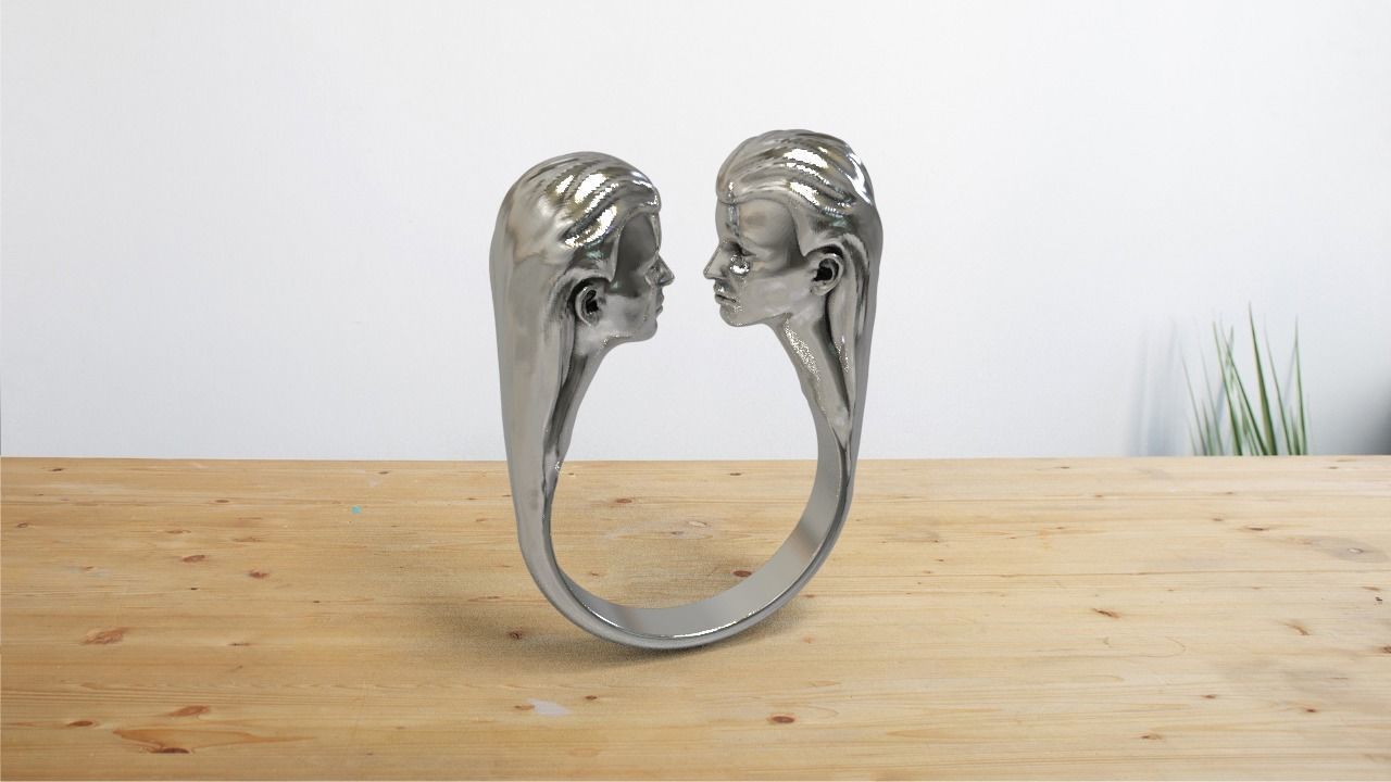 Ring - faces 3D print model_1