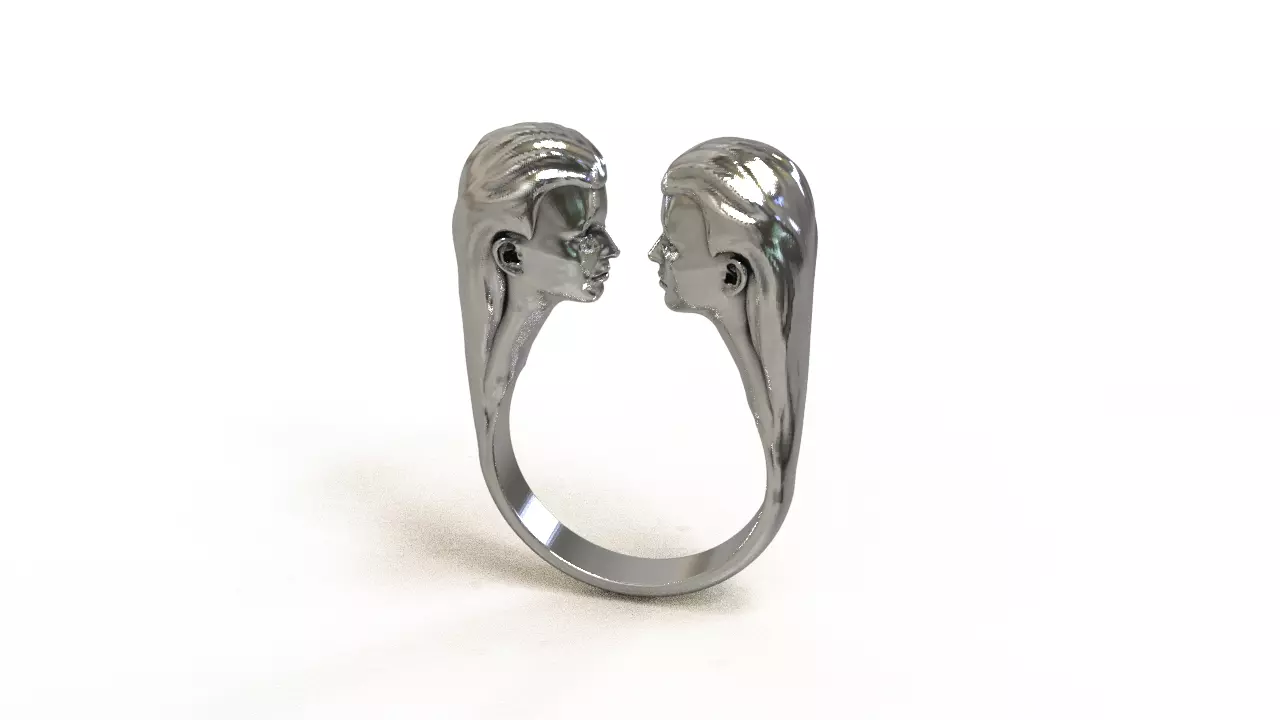 Ring - faces 3D print model_0