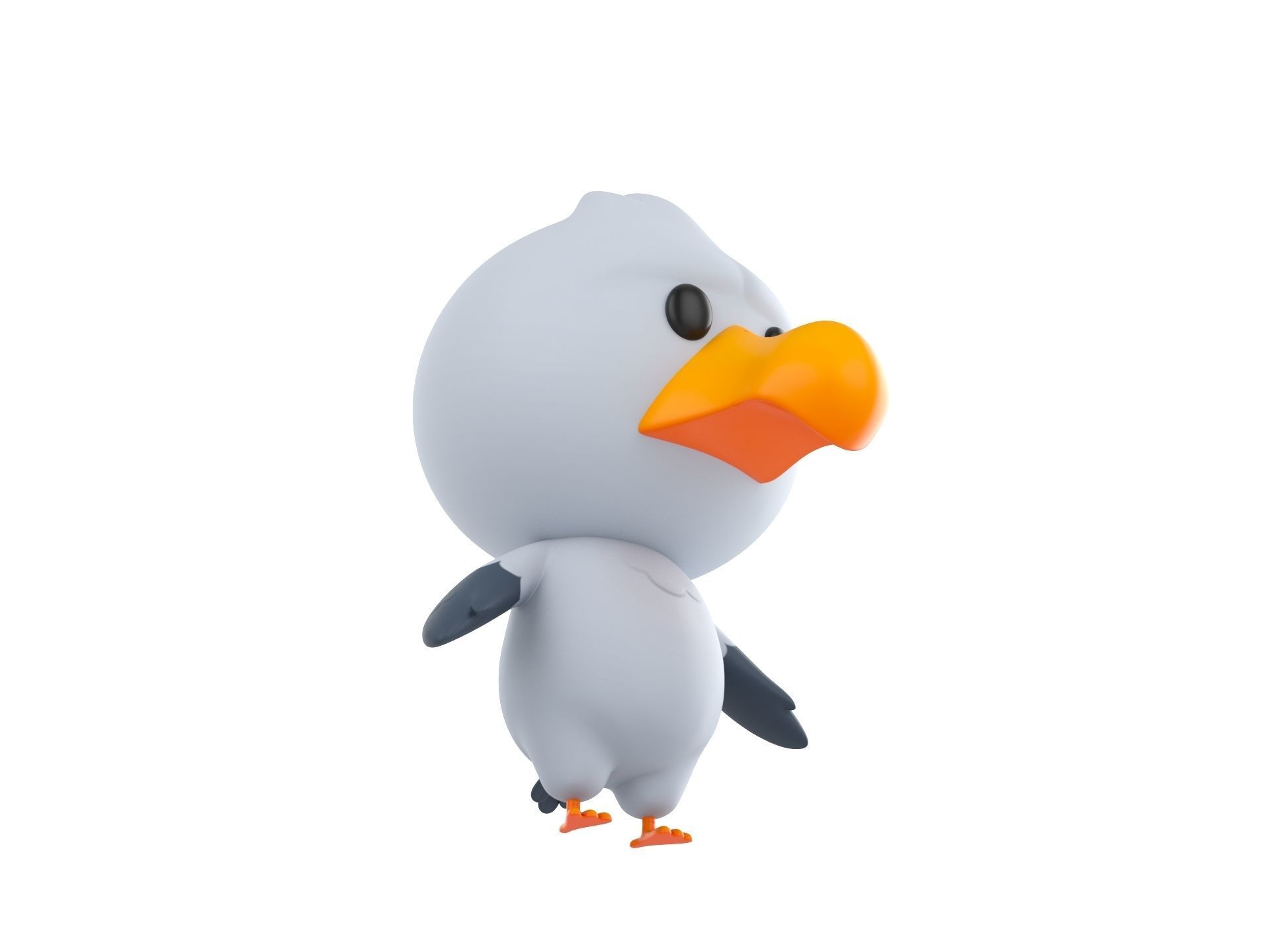 Character064 Seagull 3D model_2