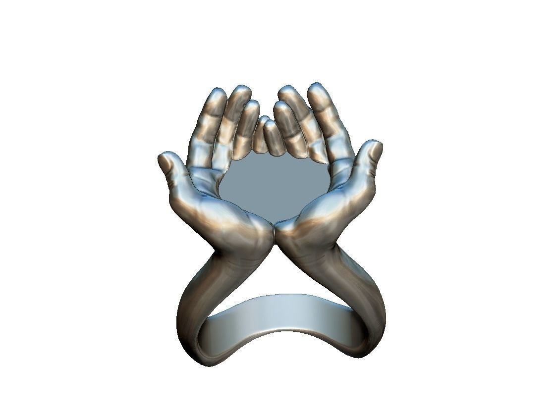 2046 H gold ring with two hands holding lapis stone 3D model_2