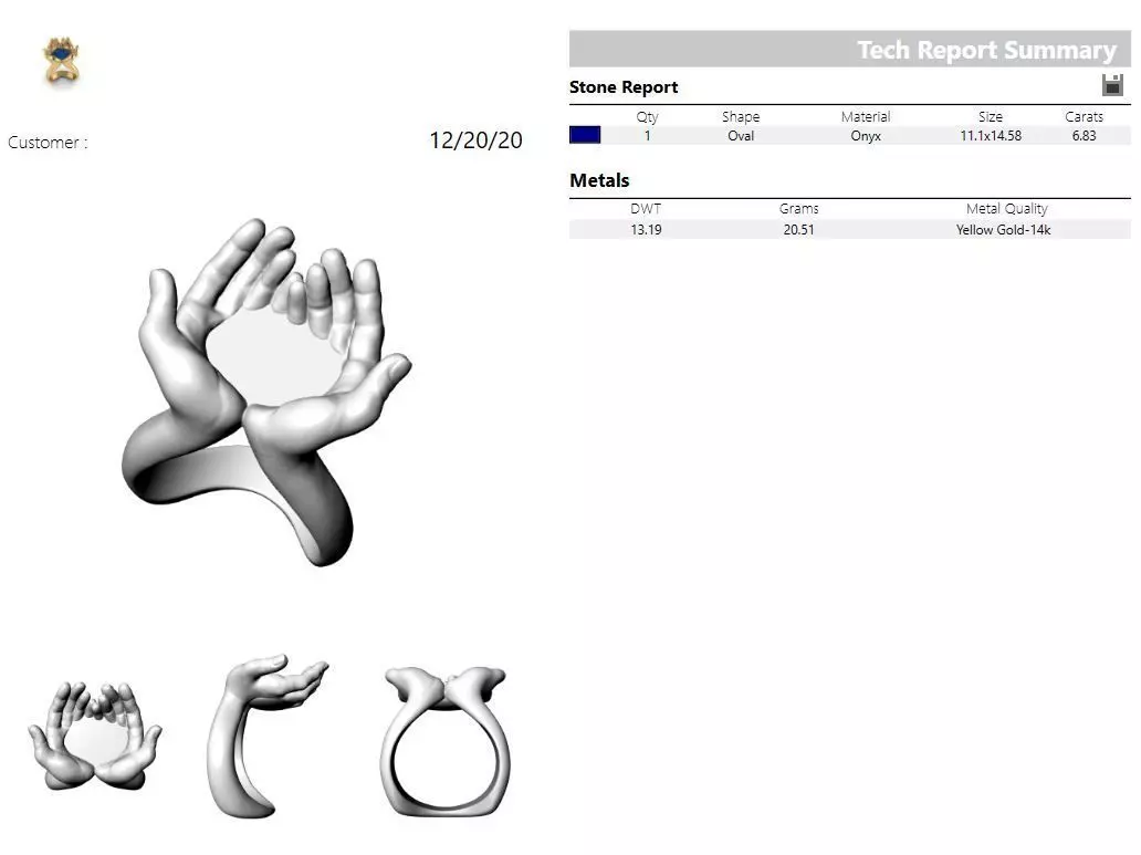 2046 H gold ring with two hands holding lapis stone 3D model_0