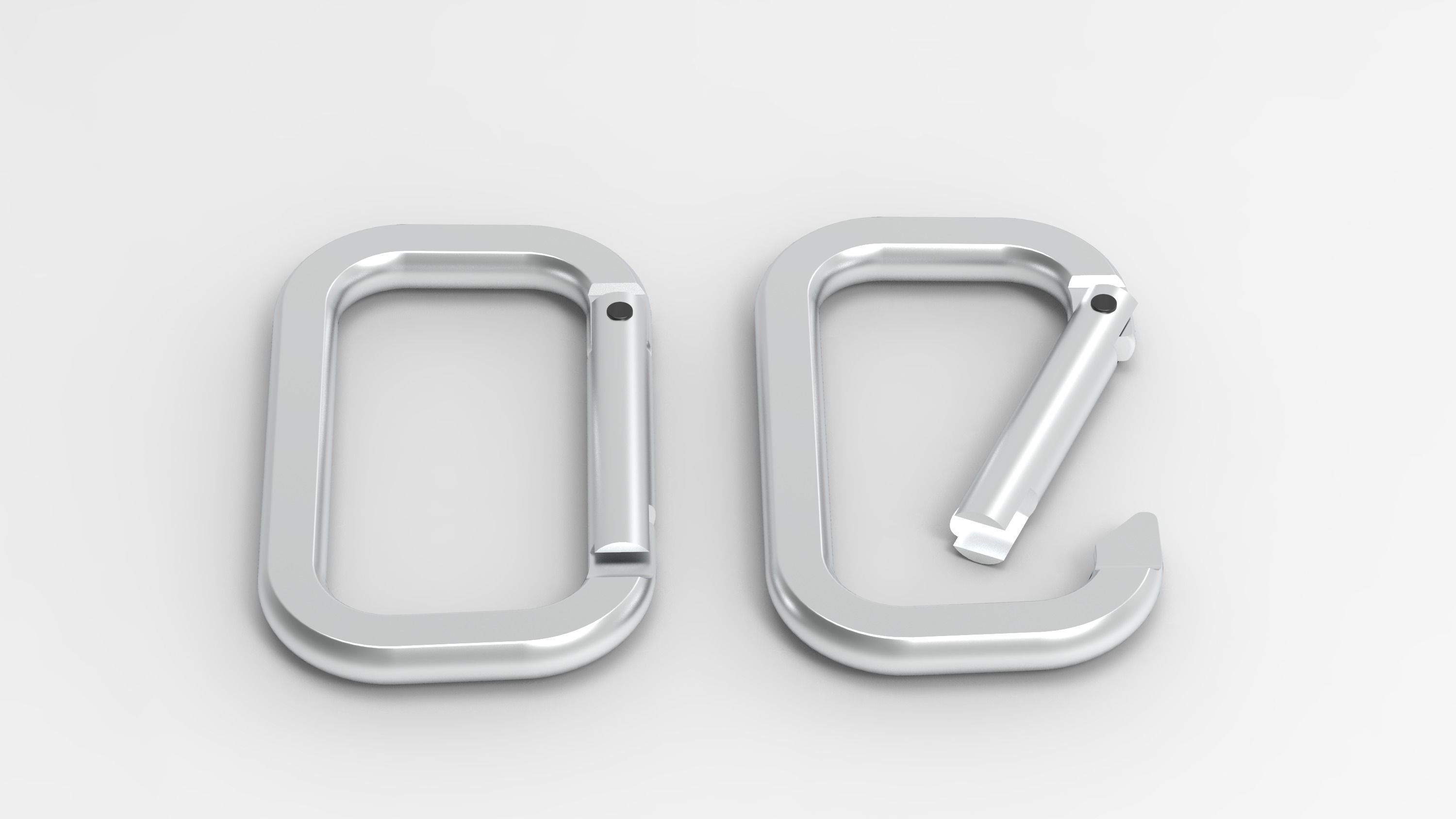 Carabiner metal Low-poly 3D model_1
