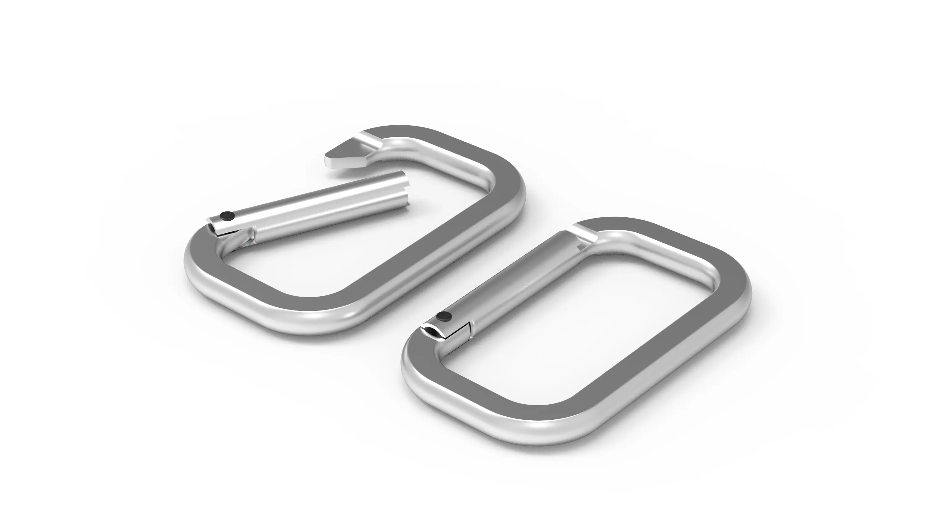 Carabiner metal Low-poly 3D model_0