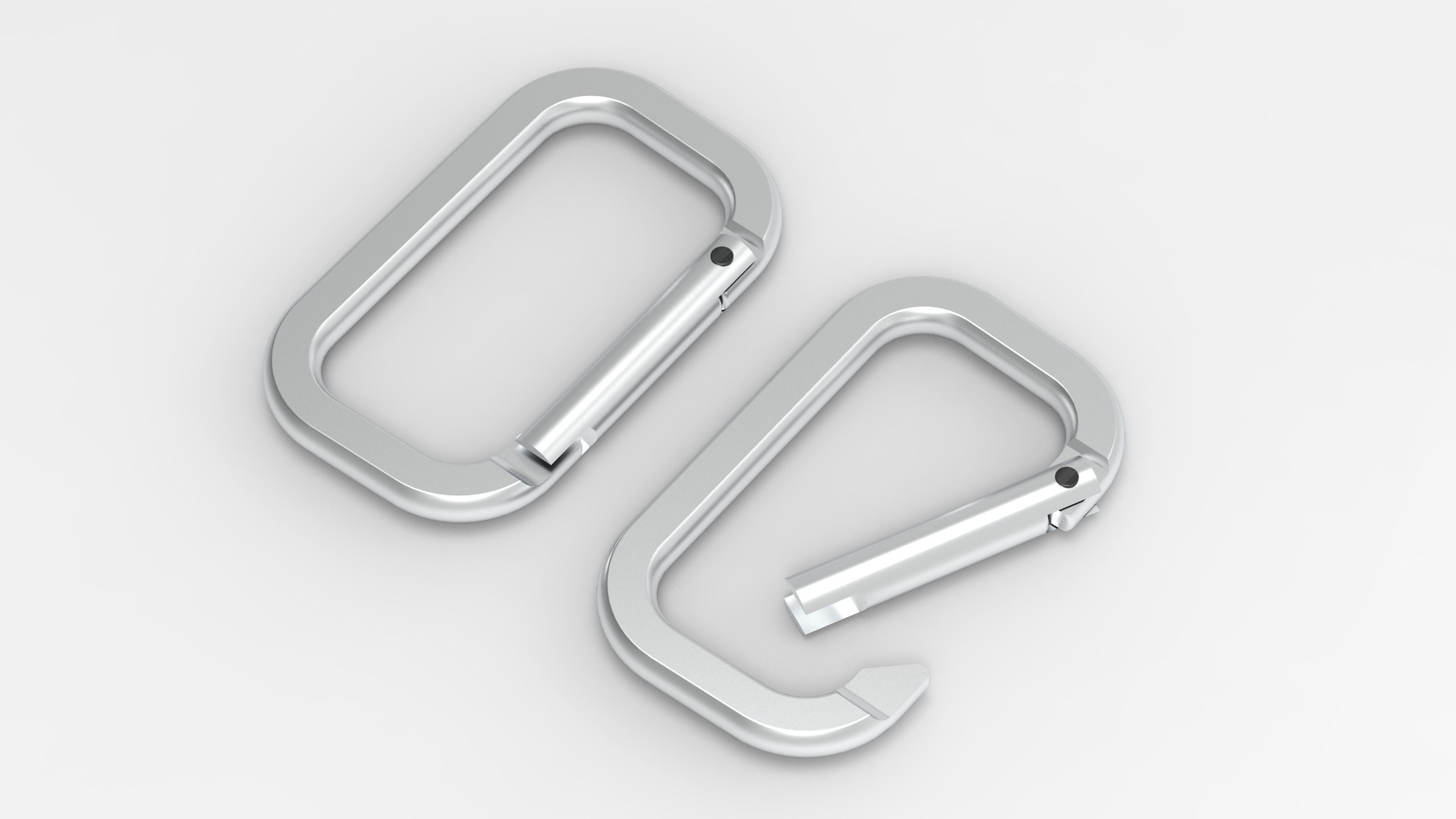 Carabiner metal Low-poly 3D model_2