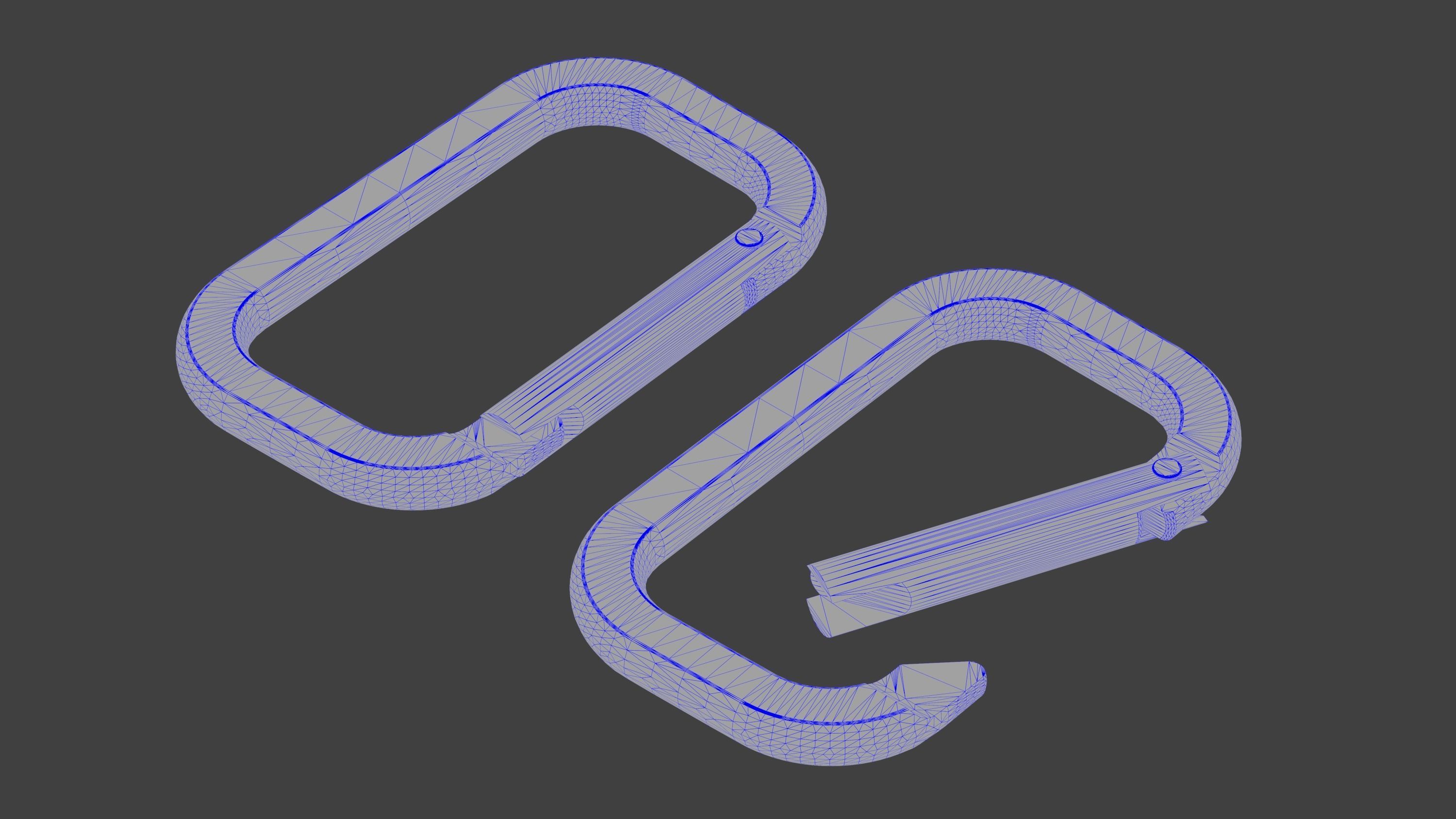 Carabiner metal Low-poly 3D model_7