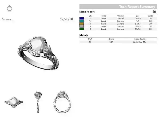 2067 R diamond engagement ring gold