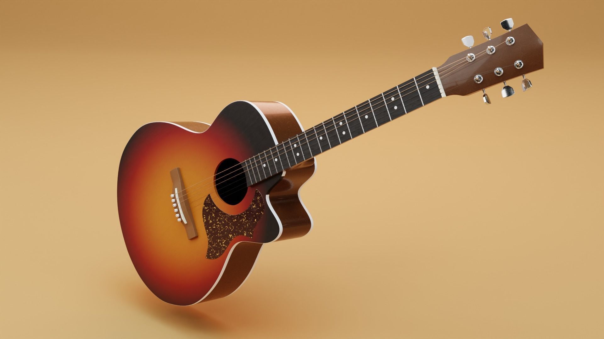 Acoustic Guitar  3D model_2
