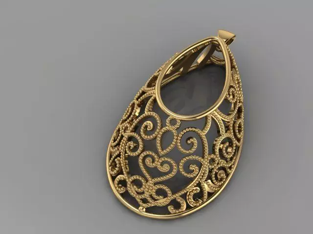 GOLD PENDANT 3D print model_0