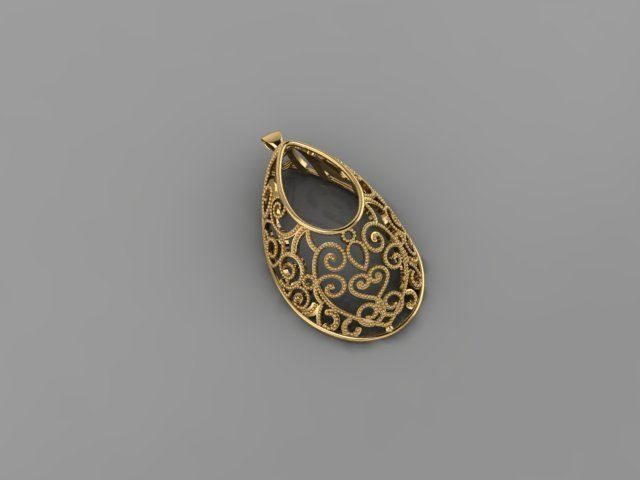 GOLD PENDANT 3D print model_8