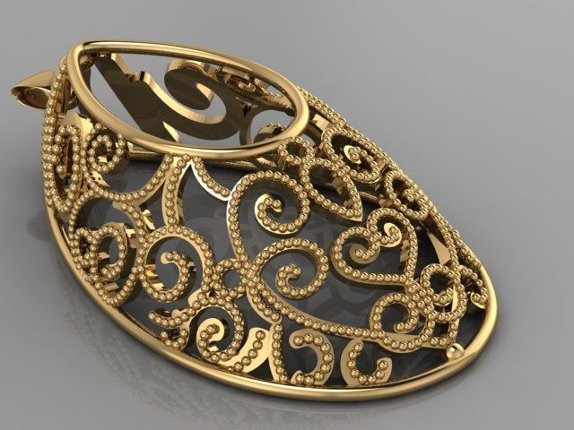 GOLD PENDANT 3D print model_6